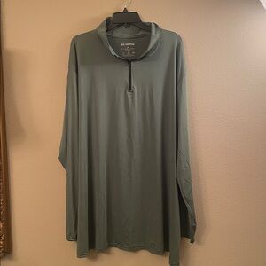 Essentials Men's gray Long Sleeve Shirt quarter zip mock neck dri fit 4XT